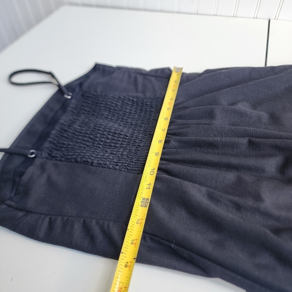 NWT Japna Women's Black Linen Rayon Tank Dress Smocked Back Sz S - Picture 10 of 13